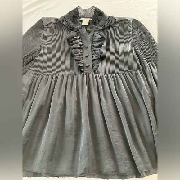 Diane Von Furstenberg Black Babydoll Philippine Blouse Size 6 - Picture 10 of 16